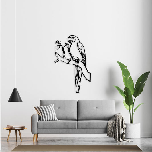 Parrot Metal Wall Art: Geometric Home Decor