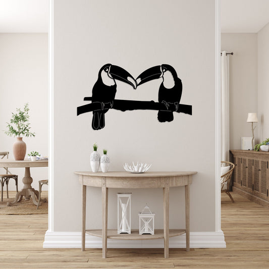 Toucan Birds Metal Wall Art: Modern Home Decor