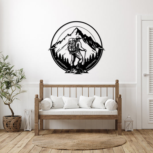 Metal Climber Wall Decor: Mountain Sports Art