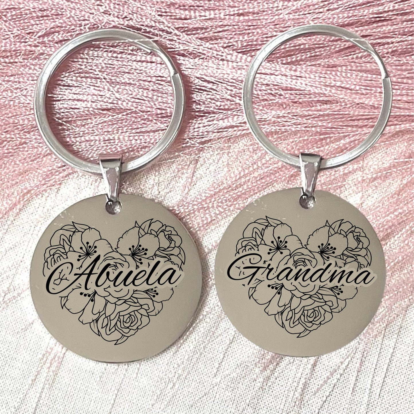 Personalized Abuela Heart Keychain - Heartfelt Love for Grandma!