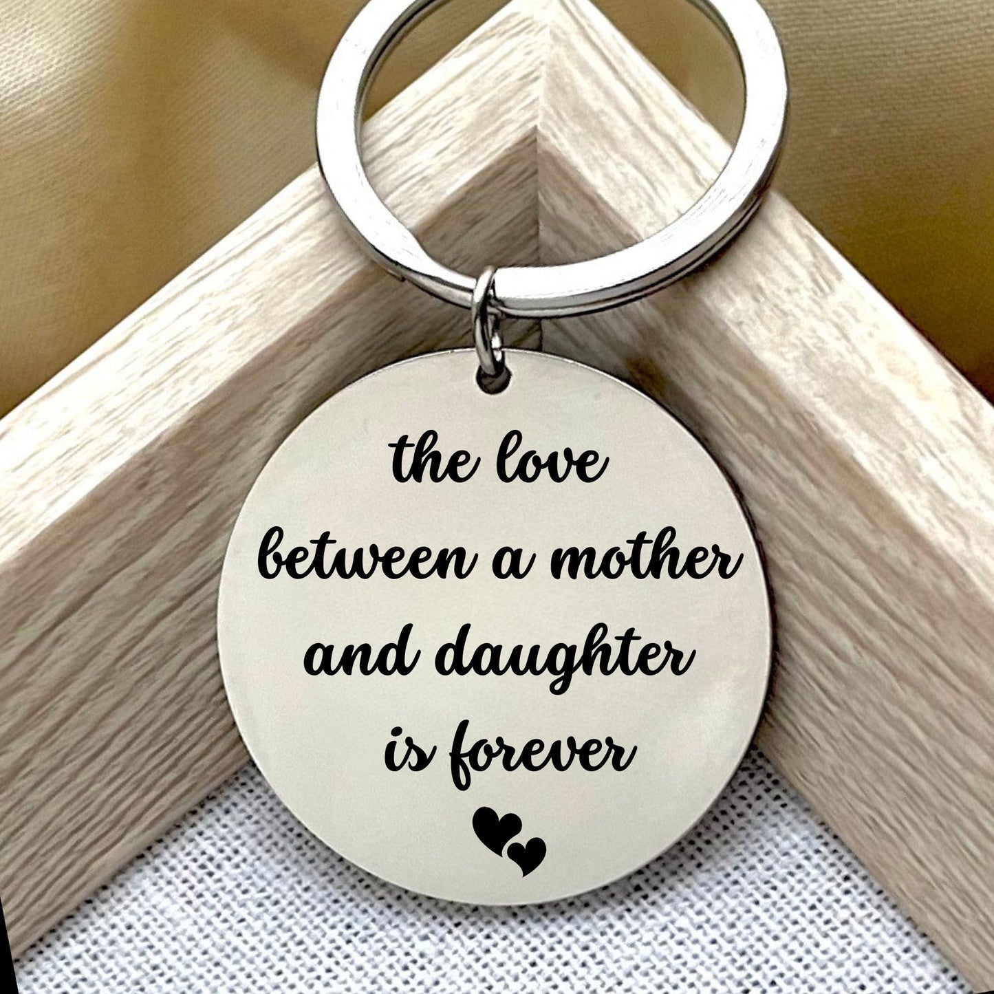 Personalized Mother Daughter Keychain: Engraved Stainless Steel Gift