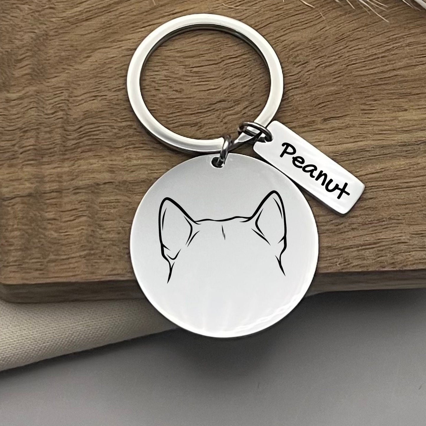 Custom Dog Breed Head Stainless Steel Keychain: Personalized Pet Keyring
