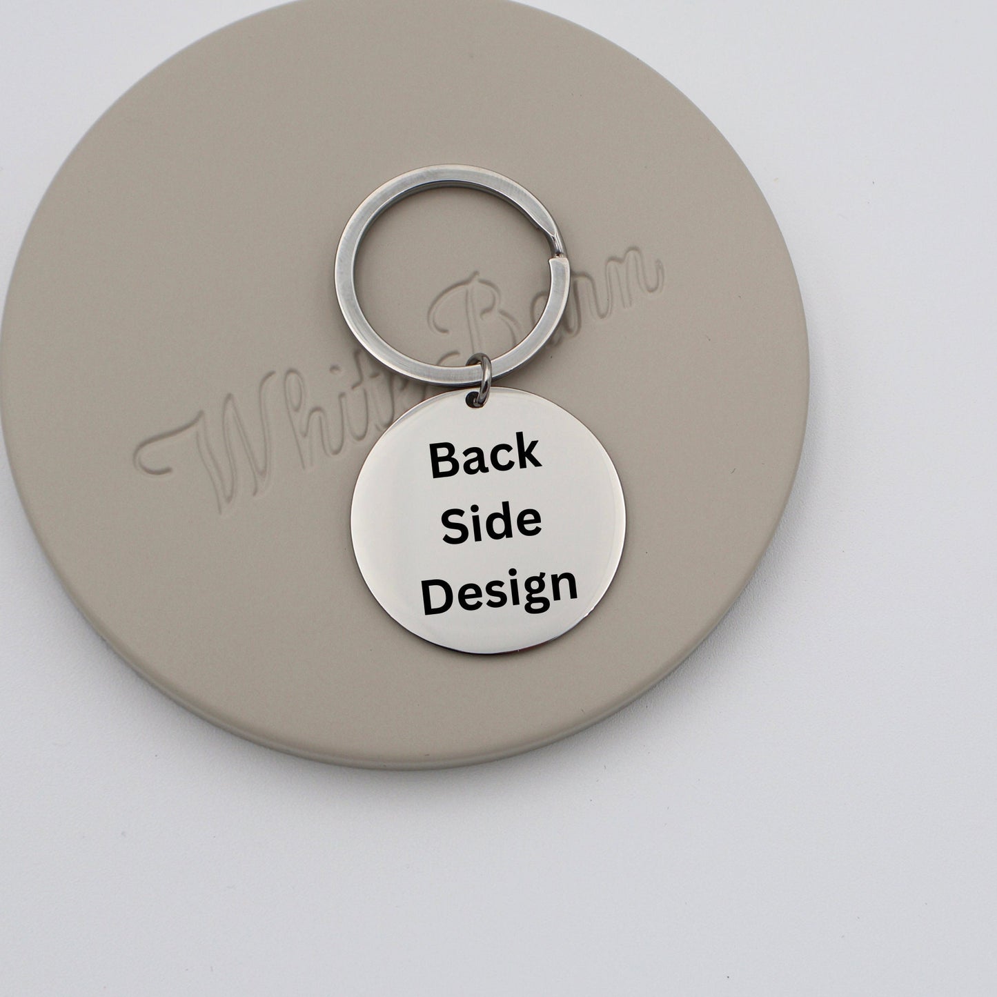 Personalized Stainless Steel Silver Keychain - Customizable Engraved Key Holder