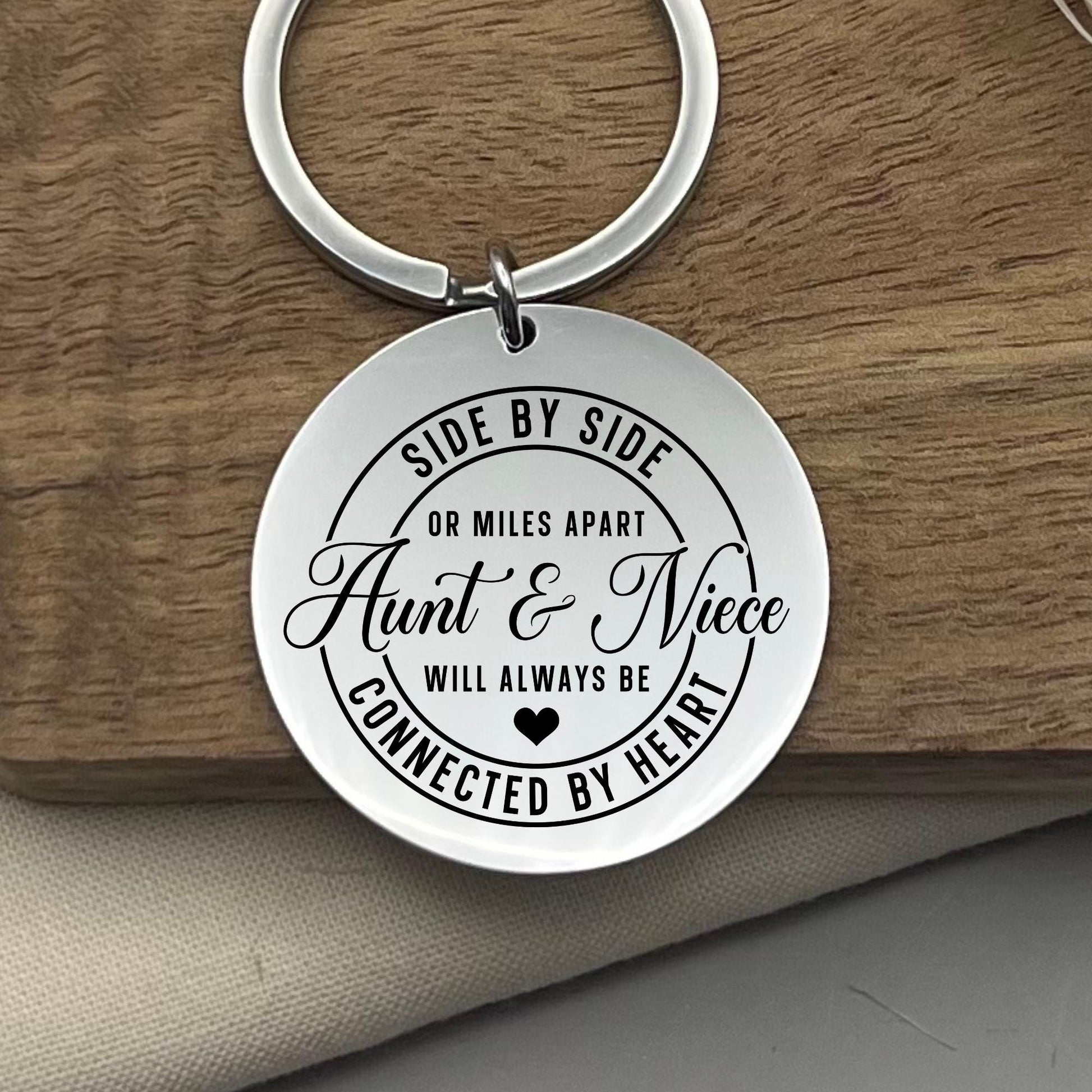 Personalized Aunt Niece Stainless Steel Keychain: Heartfelt Gift