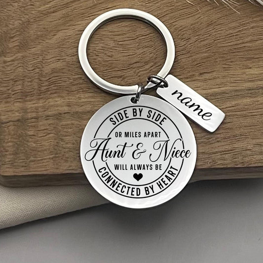 Personalized Aunt Niece Stainless Steel Keychain: Heartfelt Gift