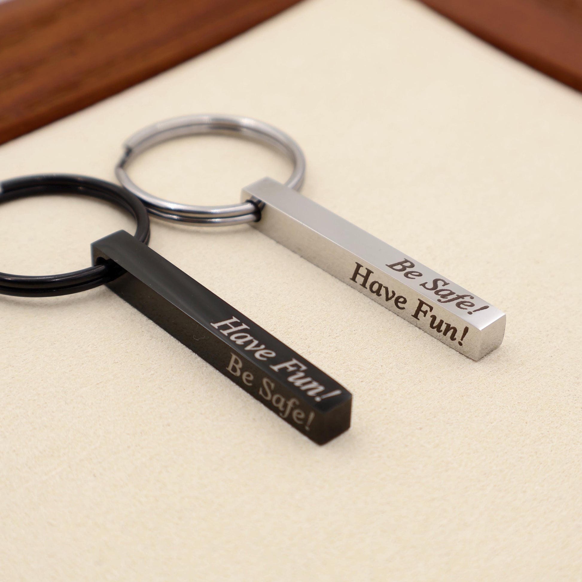 Custom 3D Vertical Bar Keychain: Sarcastic Stainless Steel Keyring