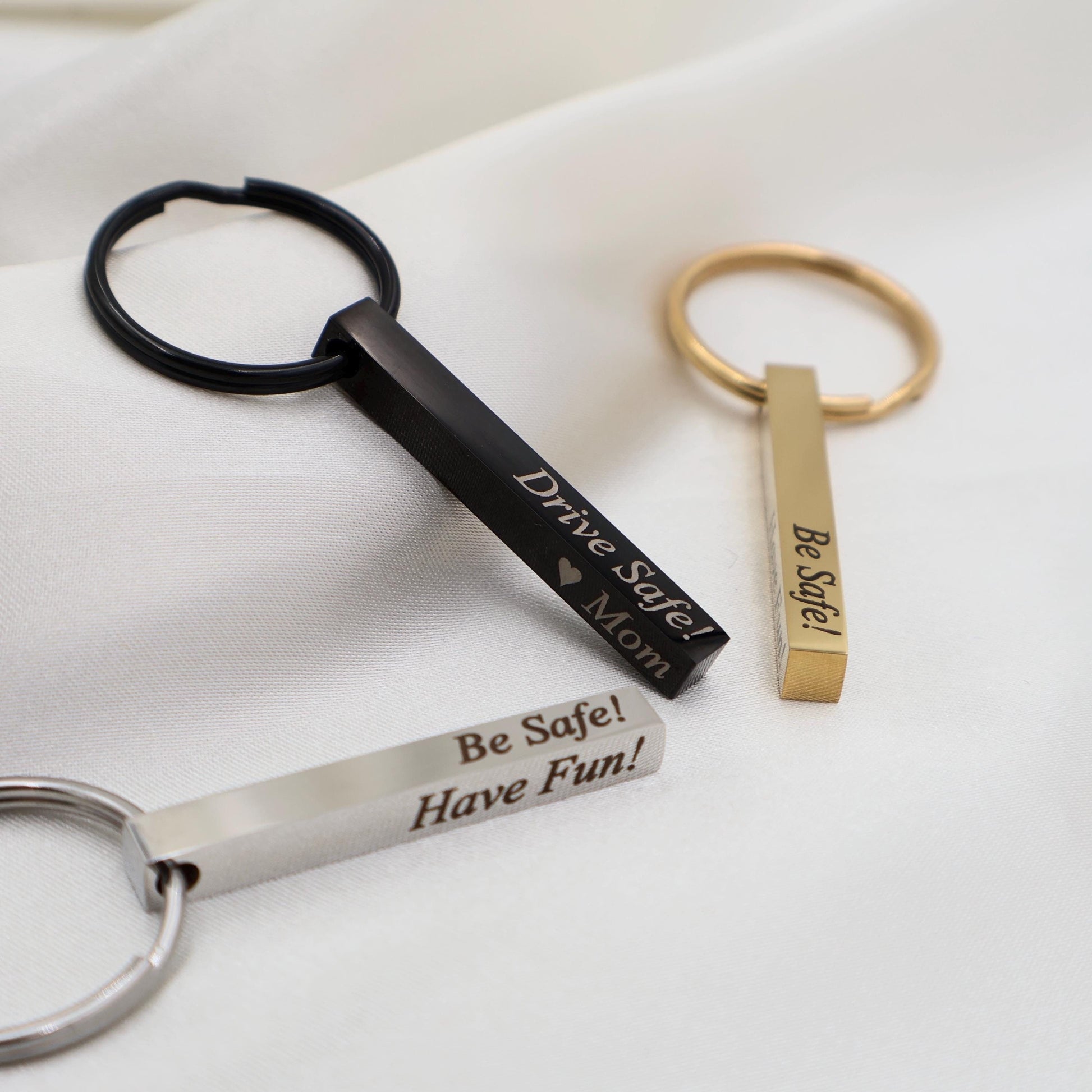 Custom Coordinate Bar Keychain: Stainless Steel Location Gift