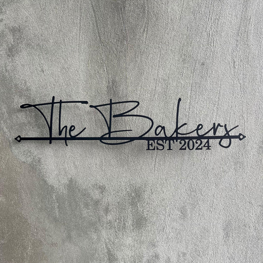 Custom Last Name Metal Sign, Personalized Family Sign with Established Year, Wall Art Decoration