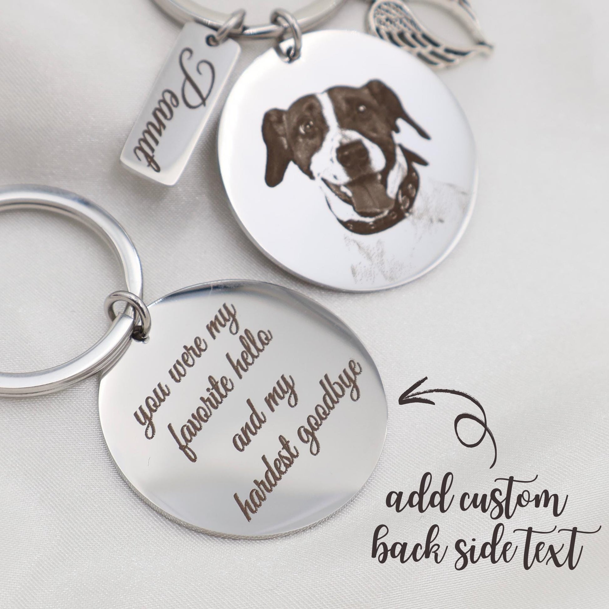 Custom Pet Portrait Keychain: Stainless Steel Memorial Gift
