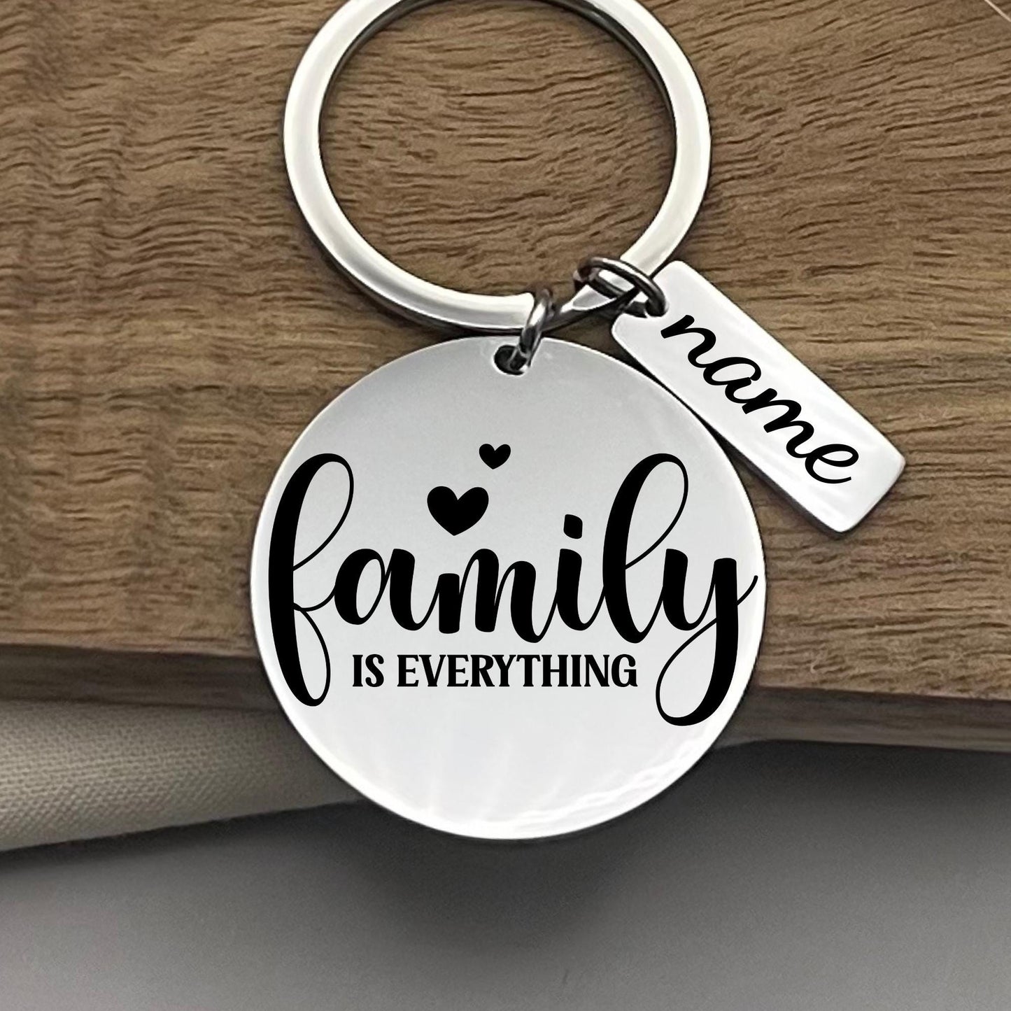 Personalized Family Is Everything Stainless Steel Keychain, Custom Family Keepsake , Funny Family Gift