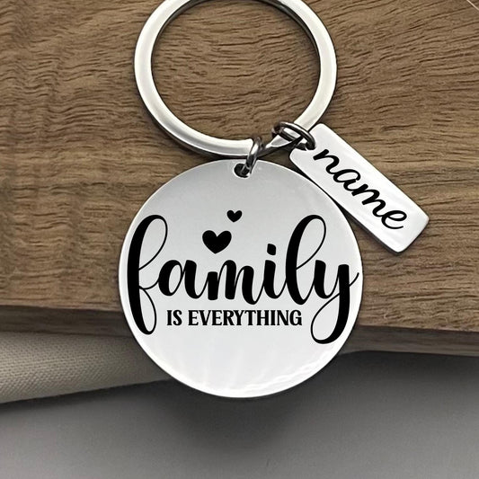 Personalized Family Is Everything Stainless Steel Keychain, Custom Family Keepsake , Funny Family Gift