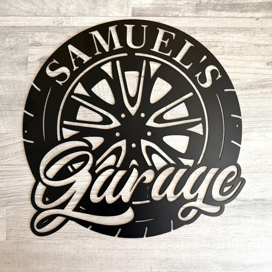 Custom Name Garage Sign – Personalized Mechanic Shop Wall Art – Tire Repair & Workshop Decor