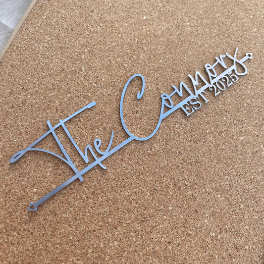 Personalized Stainless Steel Family Name Sign | Custom Laser Cut Established Year Plaque